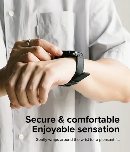 Ringe Leather Bold - Apple Watch 1-10/SE/Ultra Bandje - 49/46/45/44/42MM - Wit afbeelding 6