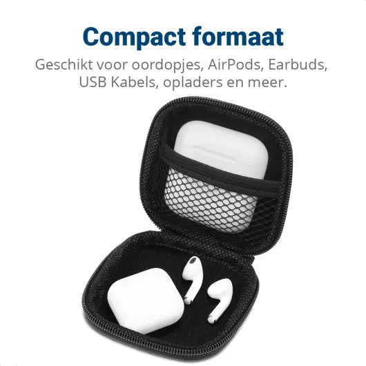 Zwart Universeel Hoesje Tasje voor Oordopjes afbeelding 2
