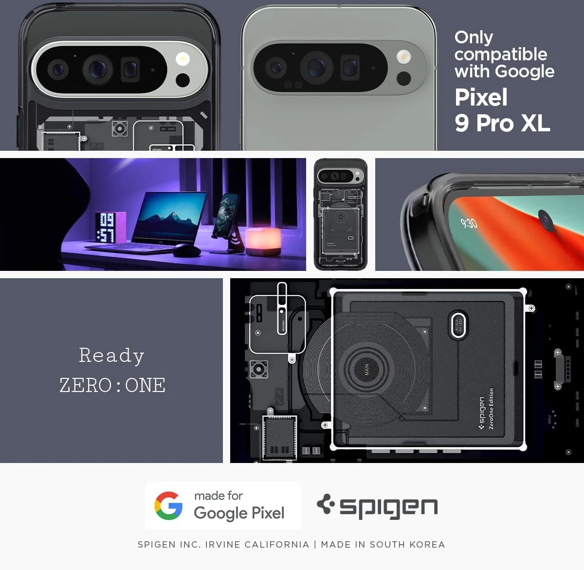 Spigen Ultra Hybrid Google Pixel 9 Pro XL Hoesje Back Cover Zero One afbeelding 3