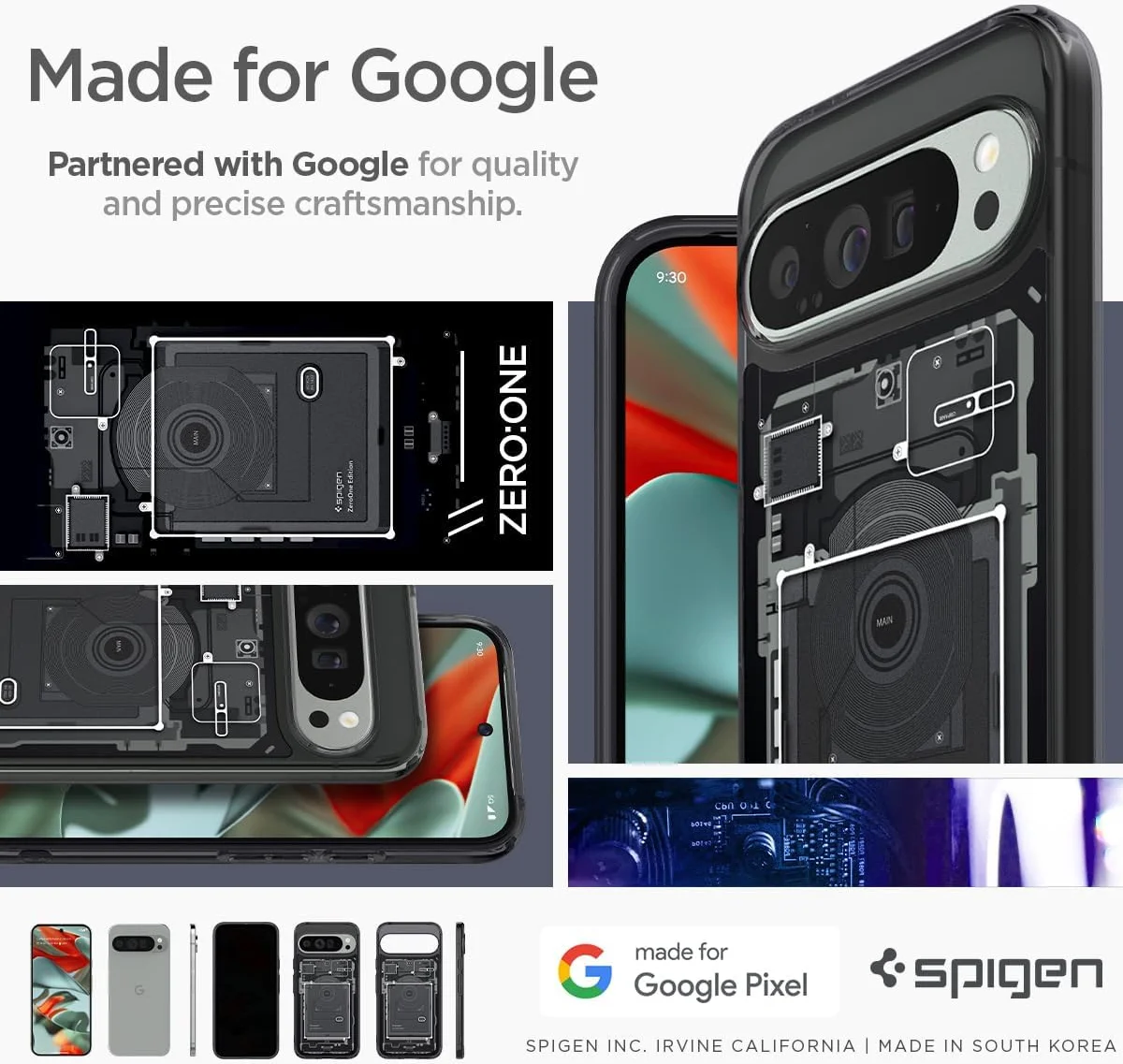 Spigen Ultra Hybrid Google Pixel 9 Pro XL Hoesje Back Cover Zero One afbeelding 4