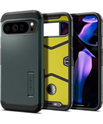 Spigen Tough Armor Google Pixel 9 Pro XL Hoesje Back Cover Groen Hoesjes