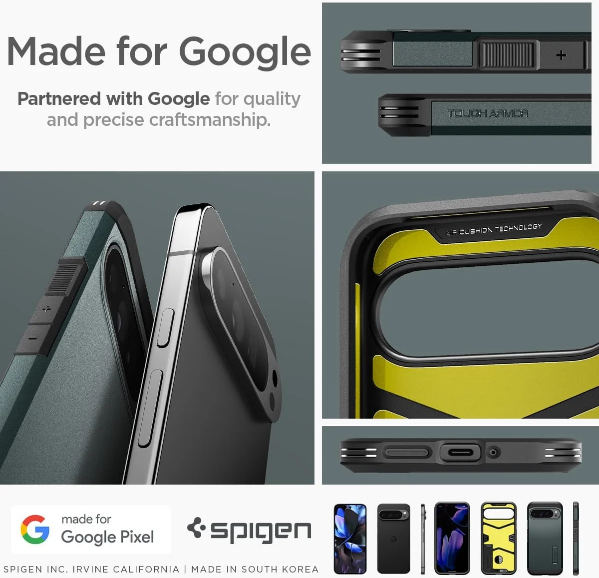 Spigen Tough Armor Google Pixel 9 Pro XL Hoesje Back Cover Groen afbeelding 7
