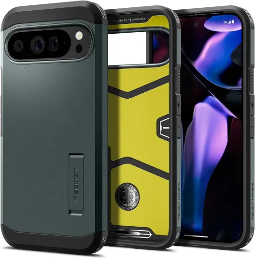 Spigen Tough Armor Google Pixel 9 Pro XL Hoesje Back Cover Groen afbeelding 1