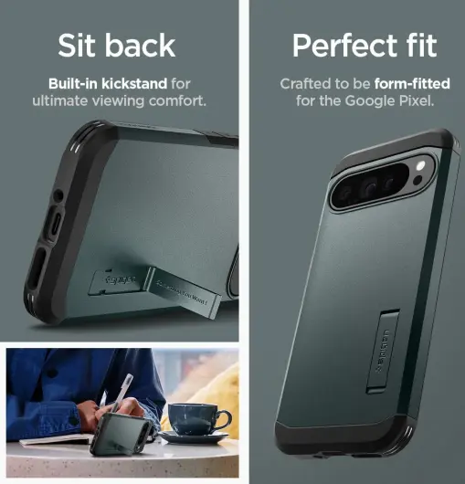 Spigen Tough Armor Google Pixel 9 Pro XL Hoesje Back Cover Groen afbeelding 6