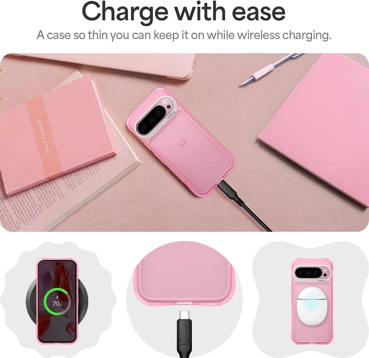 Spigen Cyrill Ultra Sheer Google Pixel 9 / 9 Pro Hoesje Back Cover Roze afbeelding 7