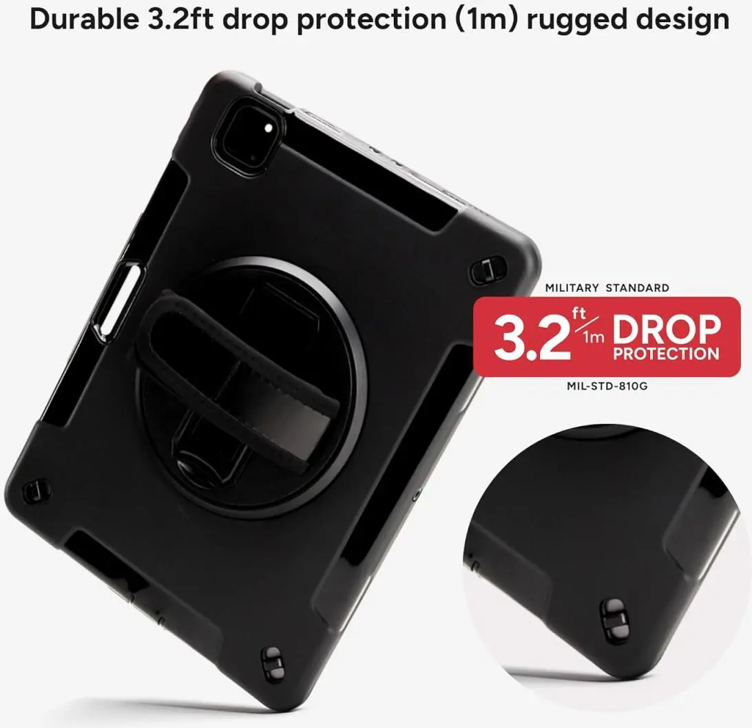 ZAGG Rugged Apple iPad Pro 11 2024 360° Draaibare Hoes Zwart afbeelding 5