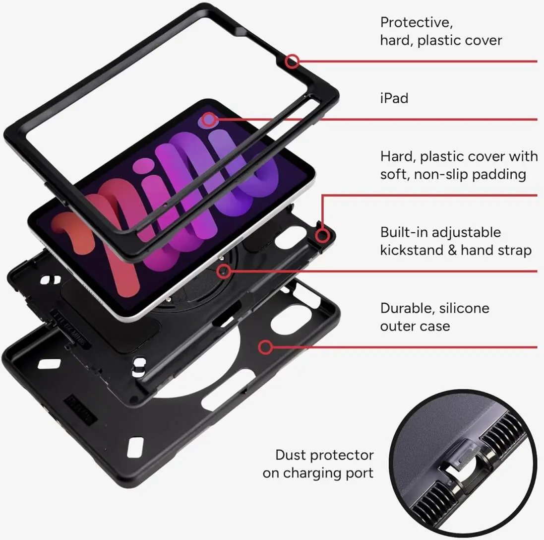 ZAGG Rugged Apple iPad Air 13 (24/25) 360° Draaibare Hoes Zwart afbeelding 6