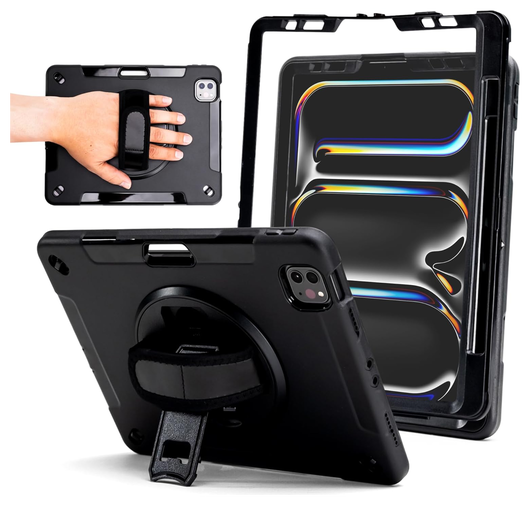 ZAGG Rugged Apple iPad Pro 13 (2024) 360° Draaibare Hoes Zwart afbeelding 1