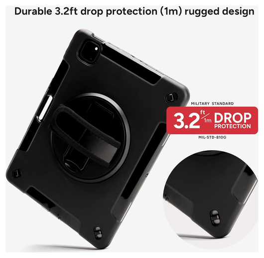 ZAGG Rugged Apple iPad Pro 13 (2024) 360° Draaibare Hoes Zwart afbeelding 4