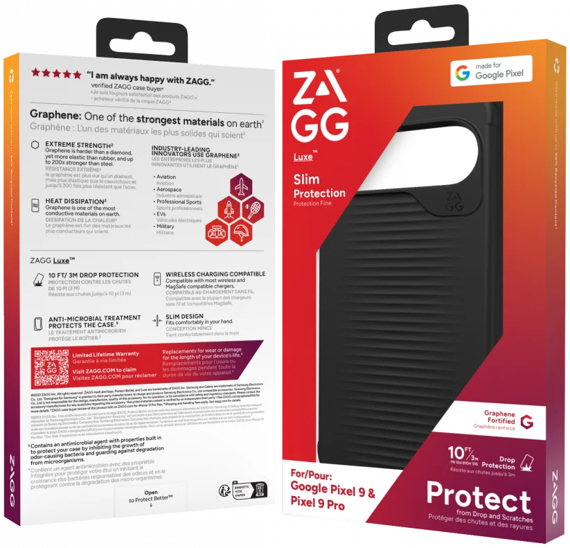ZAGG Luxe Google Pixel 9 / 9 Pro Hoesje 3M Valbescherming Zwart afbeelding 11