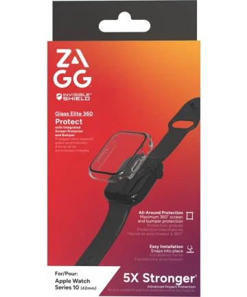 ZAGG InvisibleShield Glass Elite 360 Apple Watch 10 (42mm) Bumper & Protector Screen Protectors