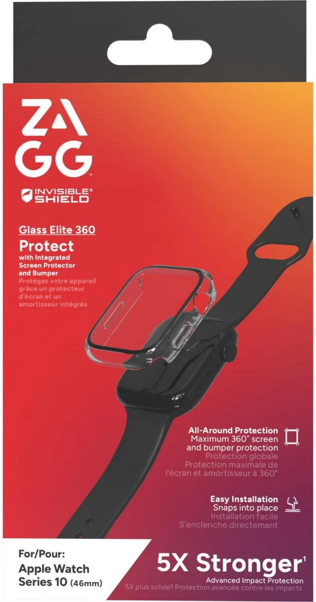 ZAGG InvisibleShield Glass Elite 360 Apple Watch 10 (46mm) Bumper & Protector afbeelding 1