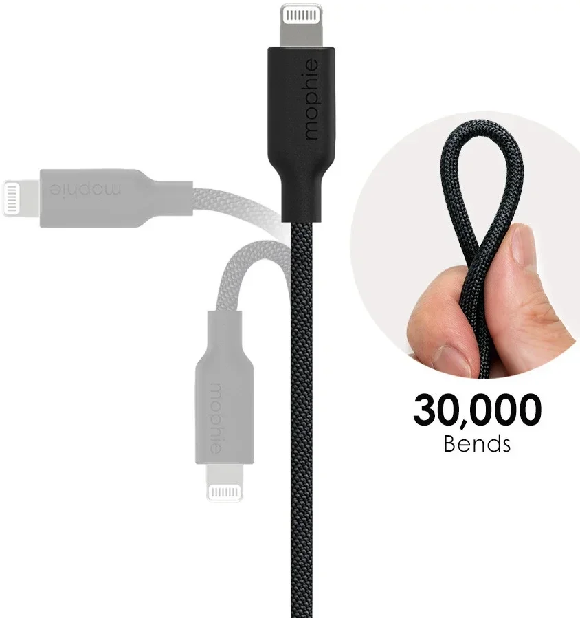 Mophie Charge Stream USB-C naar Lightning Kabel 60W Power Delivery 3M Wit afbeelding 8