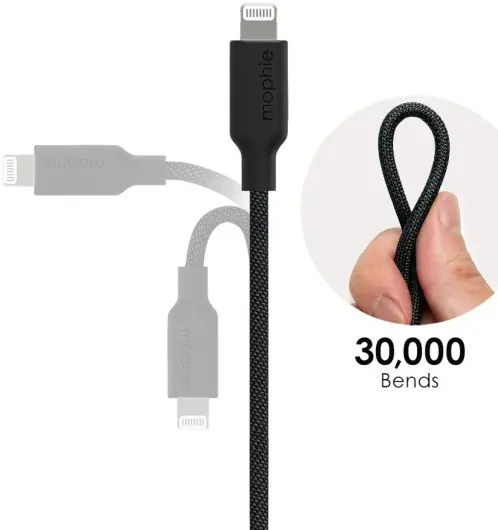 Mophie Charge Stream USB-C naar Lightning Kabel 60W Power Delivery 3M Wit afbeelding 8