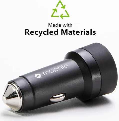 Mophie USB-C Duurzame Auto Snellader 30W Fast Charge Power Delivery (PD) Zwart afbeelding 2