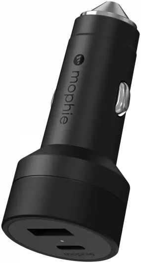 Mophie Fast Charge Auto Snellader 42W USB-C + USB-A Zwart afbeelding 1