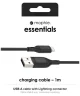 Mophie Essentials USB-A naar Lightning Kabel 12W 1 Meter Zwart