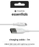 Mophie Essentials USB-A naar Lightning Kabel 12W 1 Meter Wit