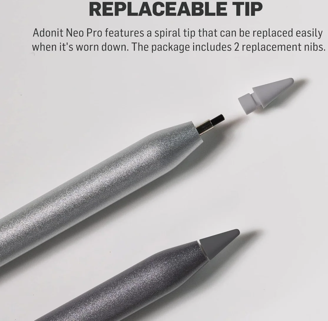 Adonit Neo Pro - Actieve Stylus Pen voor iPad - Grijs afbeelding 6