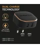 Duracell 24W Wall Fit Dubbele USB-A Adapter Telefoon/Tablet Oplader 4.8A Zwart