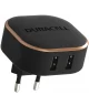 Duracell 24W Wall Fit Dubbele USB-A Adapter Telefoon/Tablet Oplader 4.8A Zwart