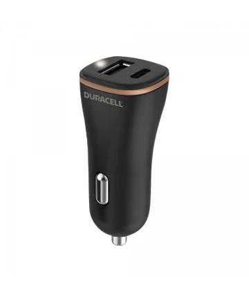 Duracell 27W USB-C en USB-A Power Delivery Autolader Zwart Opladers