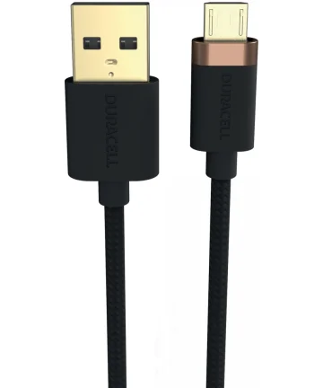 Duracell Toughened Kevlar MFi USB-A naar Micro-USB Kabel 1 Meter 2.4A Zwart Kabels