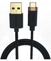 Duracell Toughened Kevlar MFi USB-A naar USB-C Kabel 2 Meter 3A Zwart Zwart