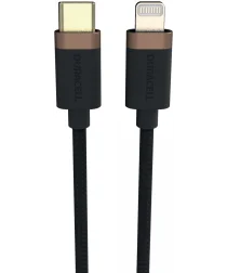 Duracell Toughened Kevlar MFi USB-C naar Lightning Kabel 1 Meter 65W / 3A Zwart