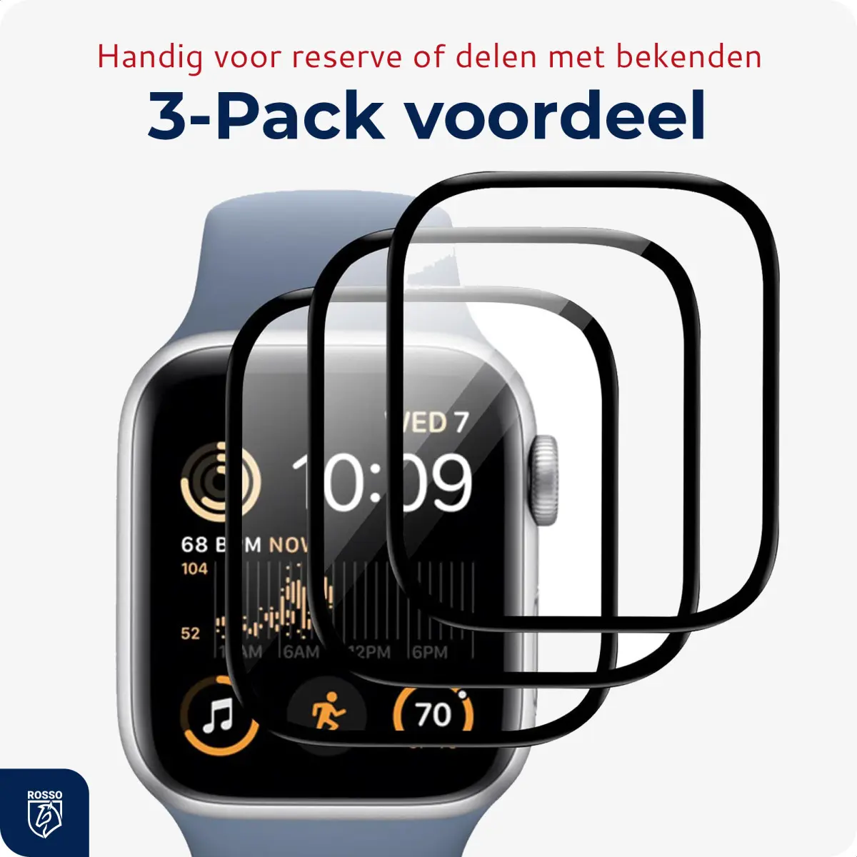 Rosso Apple Watch 40MM Hybrid Glass Screen Protector (3-Pack) afbeelding 3