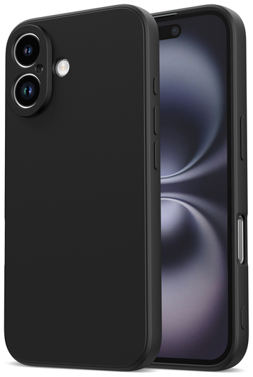 Apple iPhone 16 Hoesje met Camera Bescherming Dun TPU Back Cover Zwart afbeelding 1