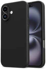 Apple iPhone 16 Hoesje met Camera Bescherming Dun TPU Back Cover Zwart afbeelding