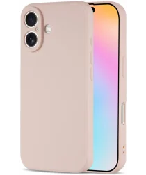 Apple iPhone 16 Hoesje met Camera Bescherming Dun TPU Back Cover Roze