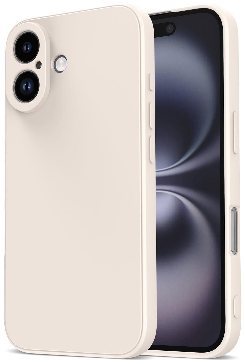 Apple iPhone 16 Hoesje met Camera Bescherming Dun TPU Back Cover Beige afbeelding 1