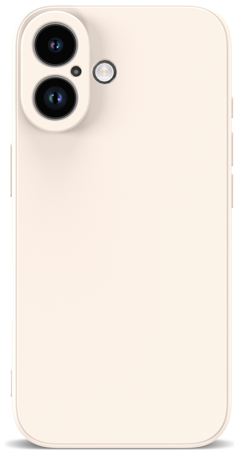 Apple iPhone 16 Hoesje met Camera Bescherming Dun TPU Back Cover Beige afbeelding 2
