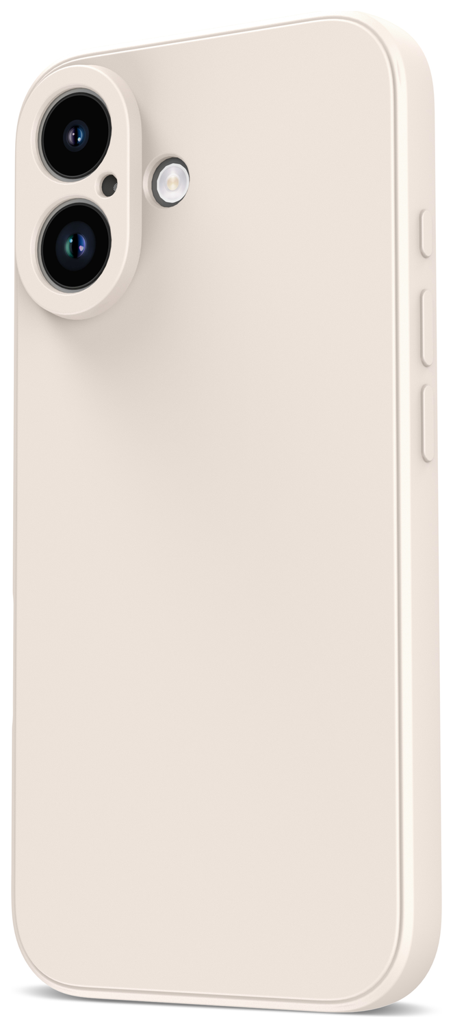 Apple iPhone 16 Hoesje met Camera Bescherming Dun TPU Back Cover Beige afbeelding 4