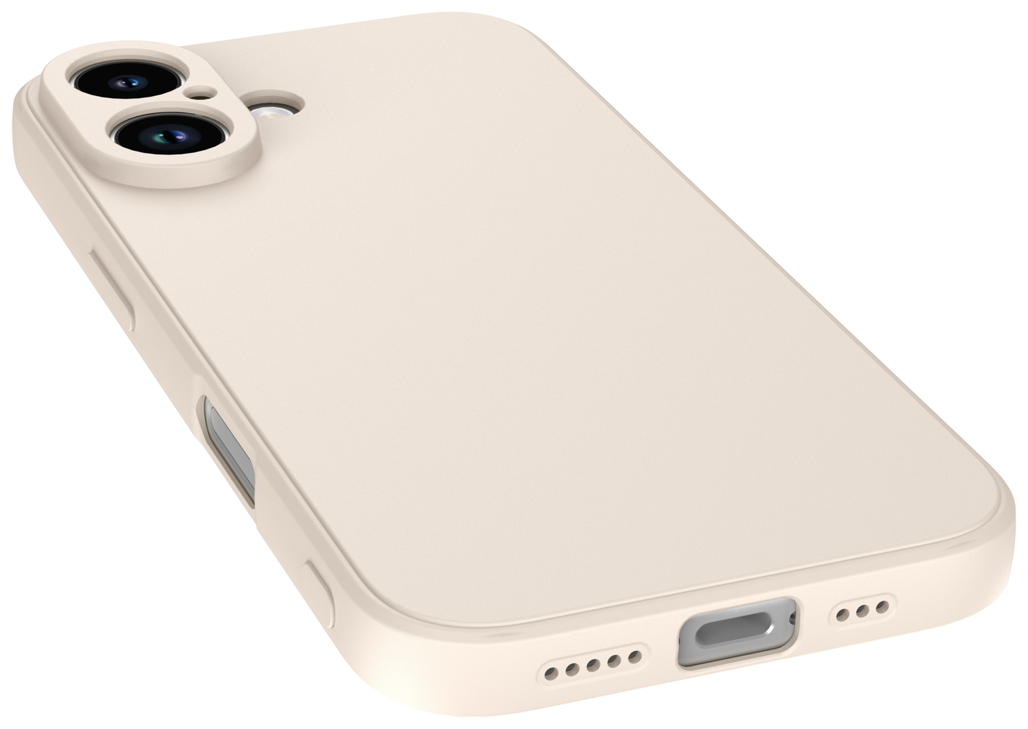 Apple iPhone 16 Hoesje met Camera Bescherming Dun TPU Back Cover Beige afbeelding 5