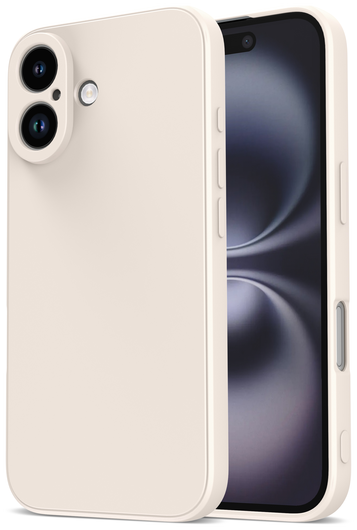 Apple iPhone 16 Hoesje met Camera Bescherming Dun TPU Back Cover Beige afbeelding 1