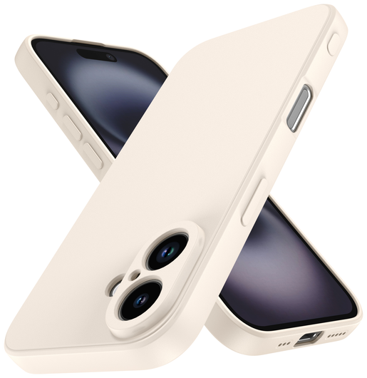 Apple iPhone 16 Hoesje met Camera Bescherming Dun TPU Back Cover Beige afbeelding 3