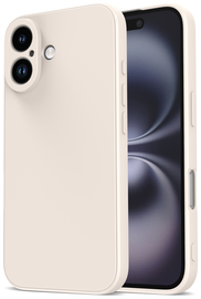 Apple iPhone 16 Hoesje met Camera Bescherming Dun TPU Back Cover Beige afbeelding