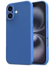 Apple iPhone 16 Hoesje met Camera Bescherming Dun TPU Back Cover Blauw afbeelding