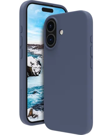 Apple iPhone 16 Hoesje met Camera Bescherming Dun TPU Back Cover Blauw Hoesjes