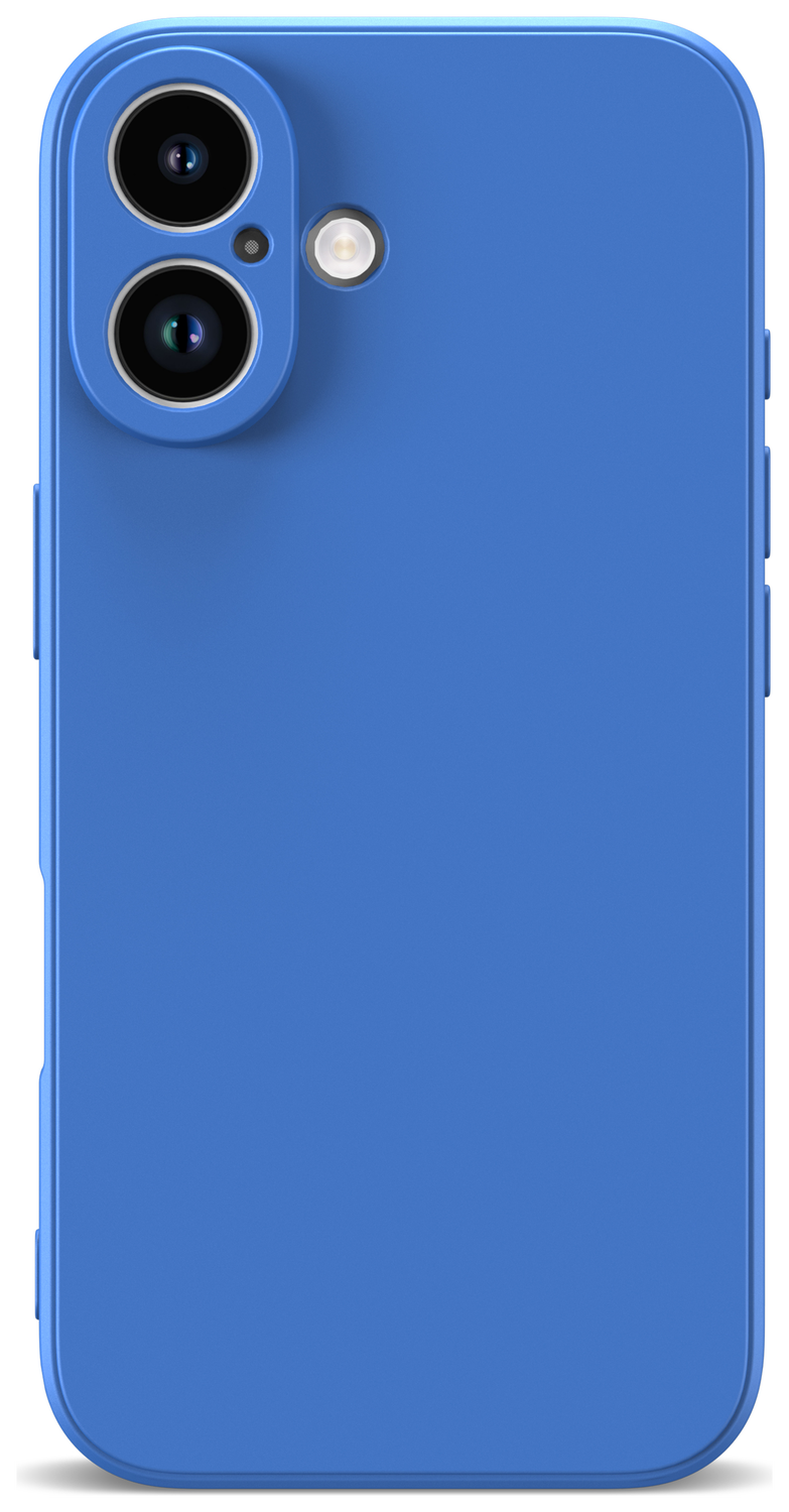 Apple iPhone 16 Hoesje met Camera Bescherming Dun TPU Back Cover Blauw afbeelding 2