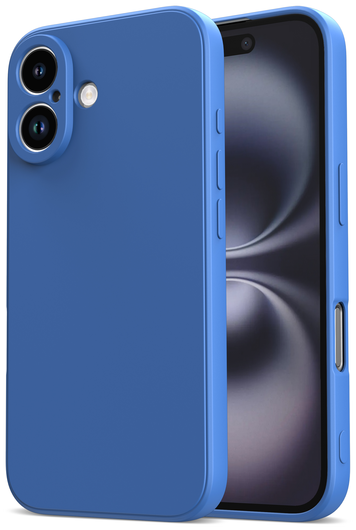 Apple iPhone 16 Hoesje met Camera Bescherming Dun TPU Back Cover Blauw afbeelding 1