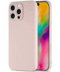 Apple iPhone 16 Pro Hoesje met Camera Bescherming Dun TPU Back Cover Roze