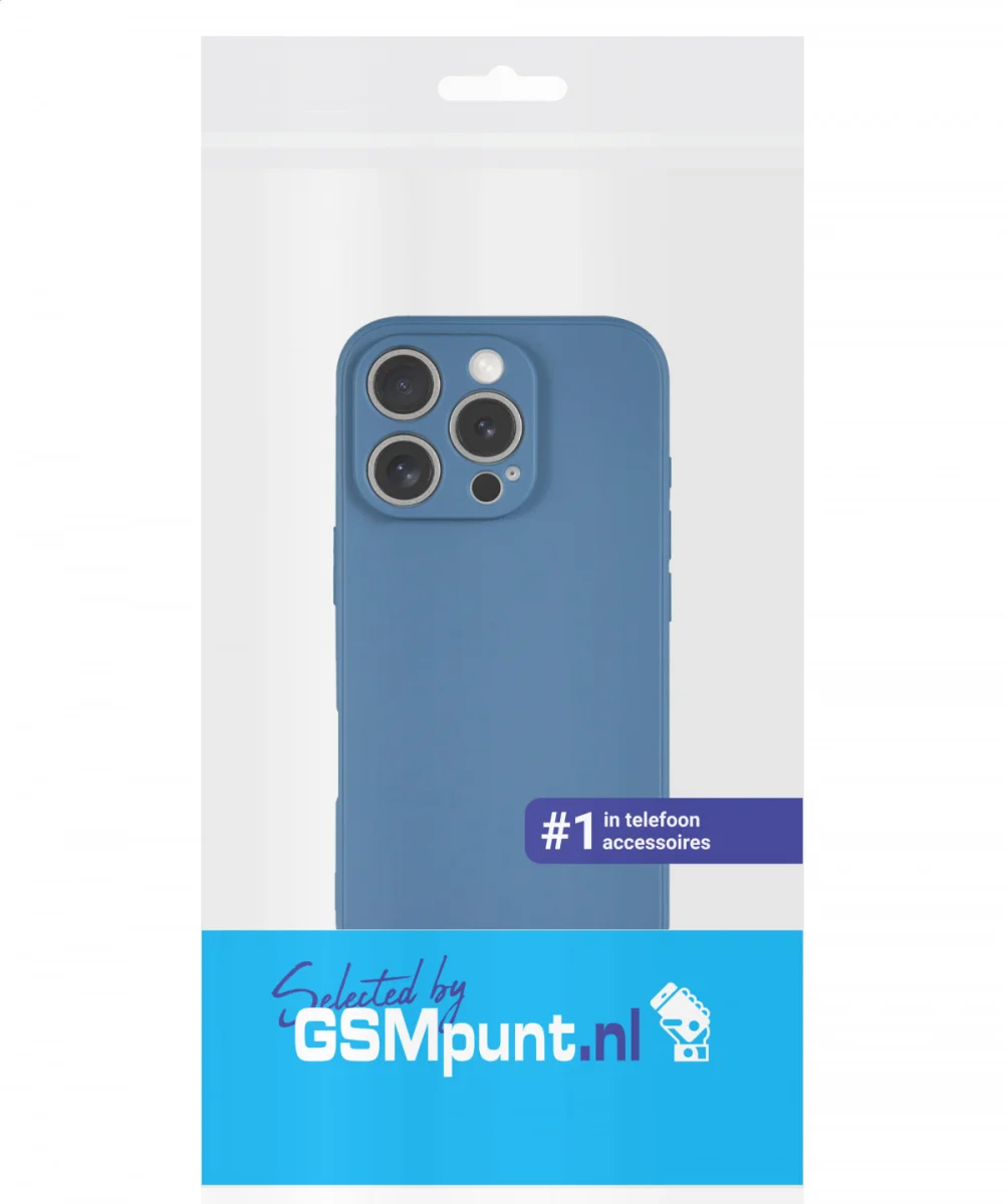 Apple iPhone 16 Pro Hoesje met Camera Bescherming Dun TPU Back Cover Blauw afbeelding 7