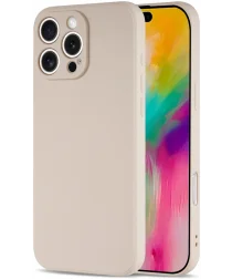 Apple iPhone 16 Pro Max Hoesje met Camera Bescherming Dun TPU Back Cover Beige