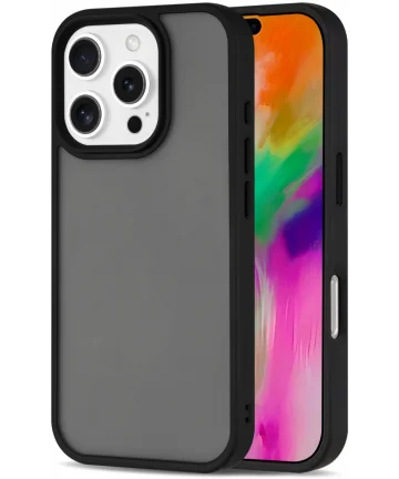 Apple iPhone 16 Pro Hoesje Back Cover Matte Zwart Hoesjes