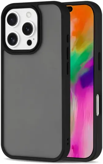 Apple iPhone 16 Pro Hoesje Back Cover Matte Zwart afbeelding 1