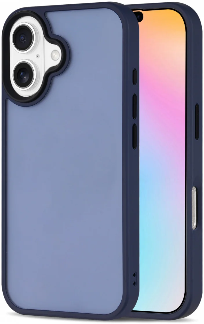 Apple iPhone 16 Pro Hoesje Back Cover Matte Blauw afbeelding 1